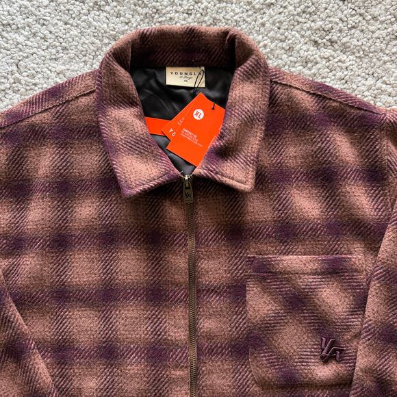 Men's YoungLA 5002 Highlander Flannel Jackets(Sold Out), XL, NWT, Burgundy/Rust - Picture 3 of 7